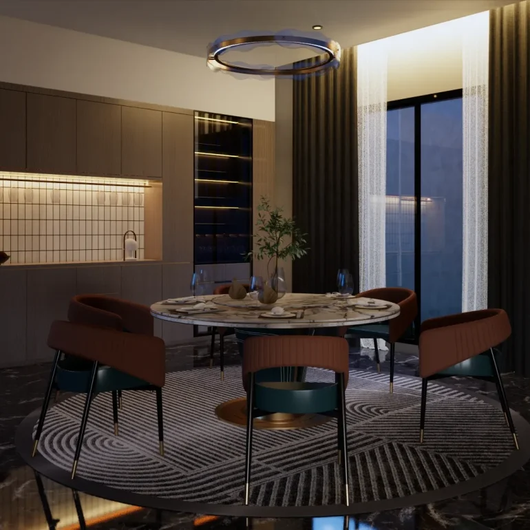 dapur dengan kaca kayu