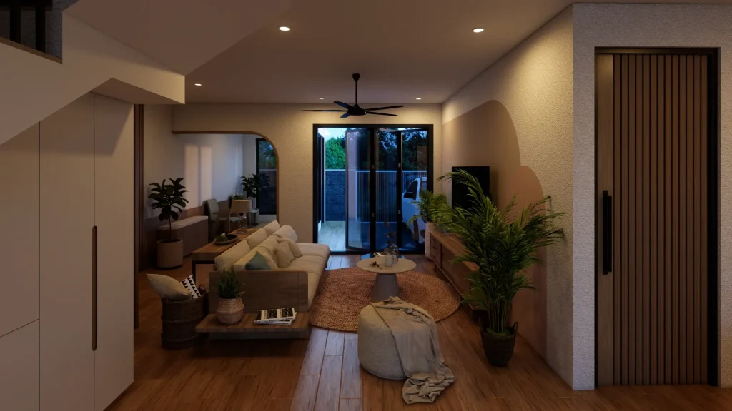 Ruang tamu mewah minimalis modern