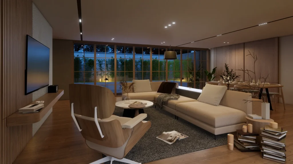 Ruang tamu mewah minimalis modern