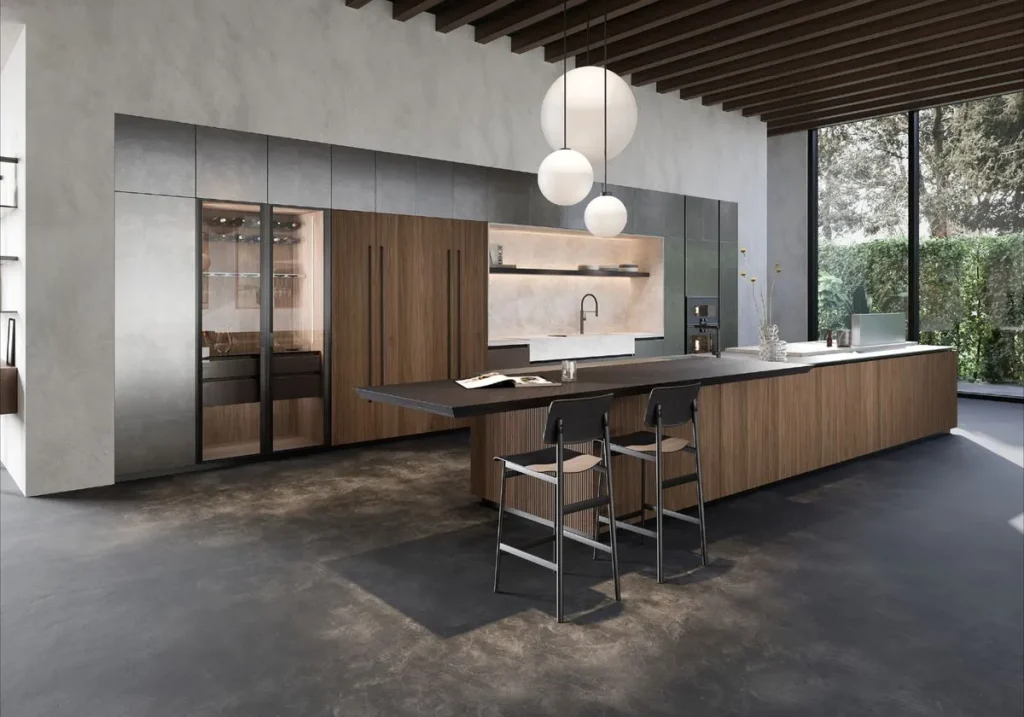 dapur industrial alumunium kayu