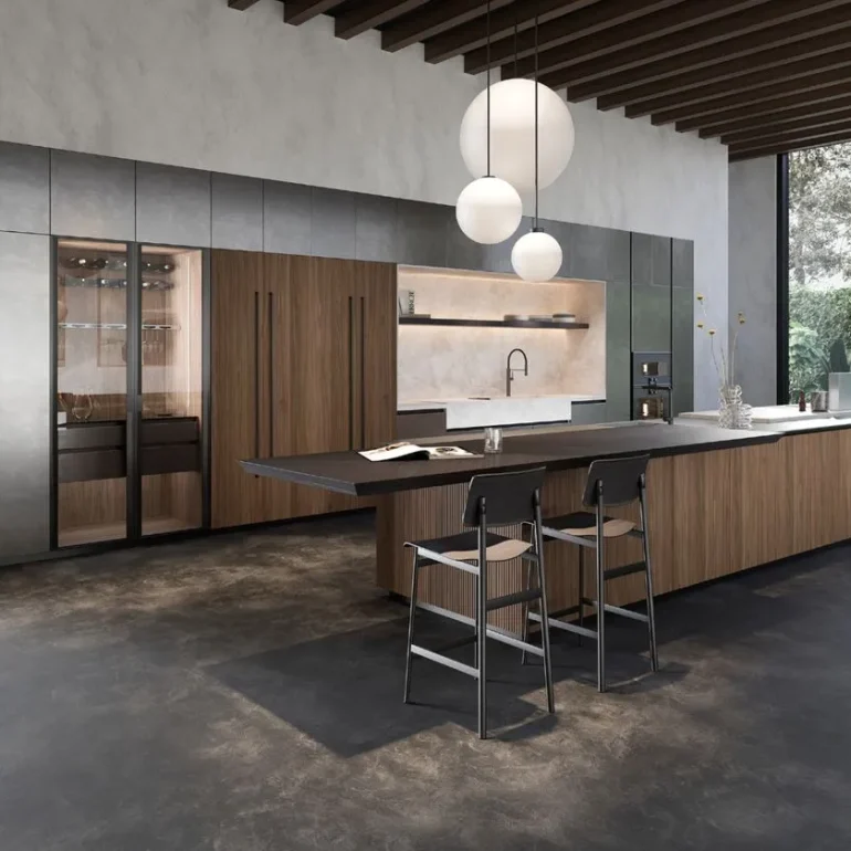 dapur industrial alumunium kayu