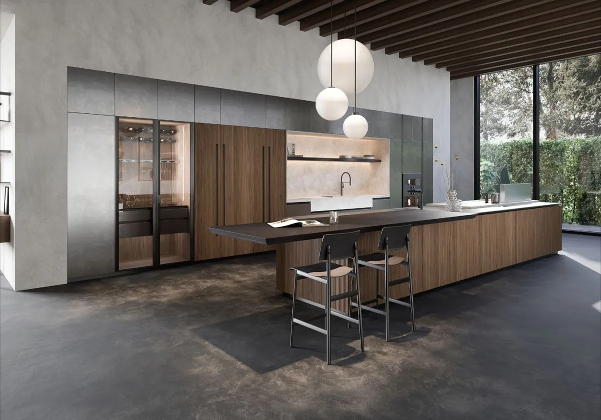 dapur industrial alumunium kayu