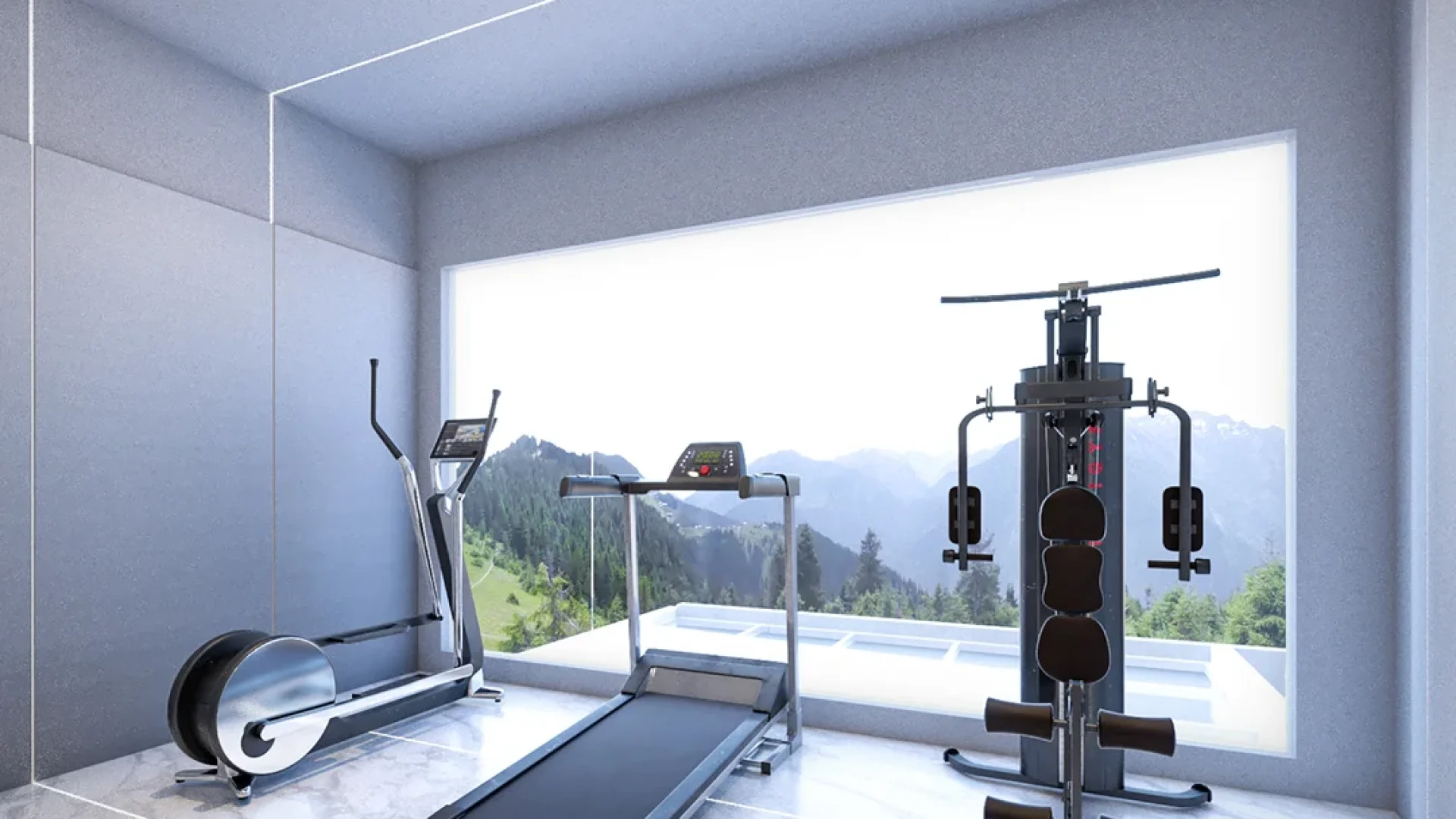 Gym Room Futuristic Style