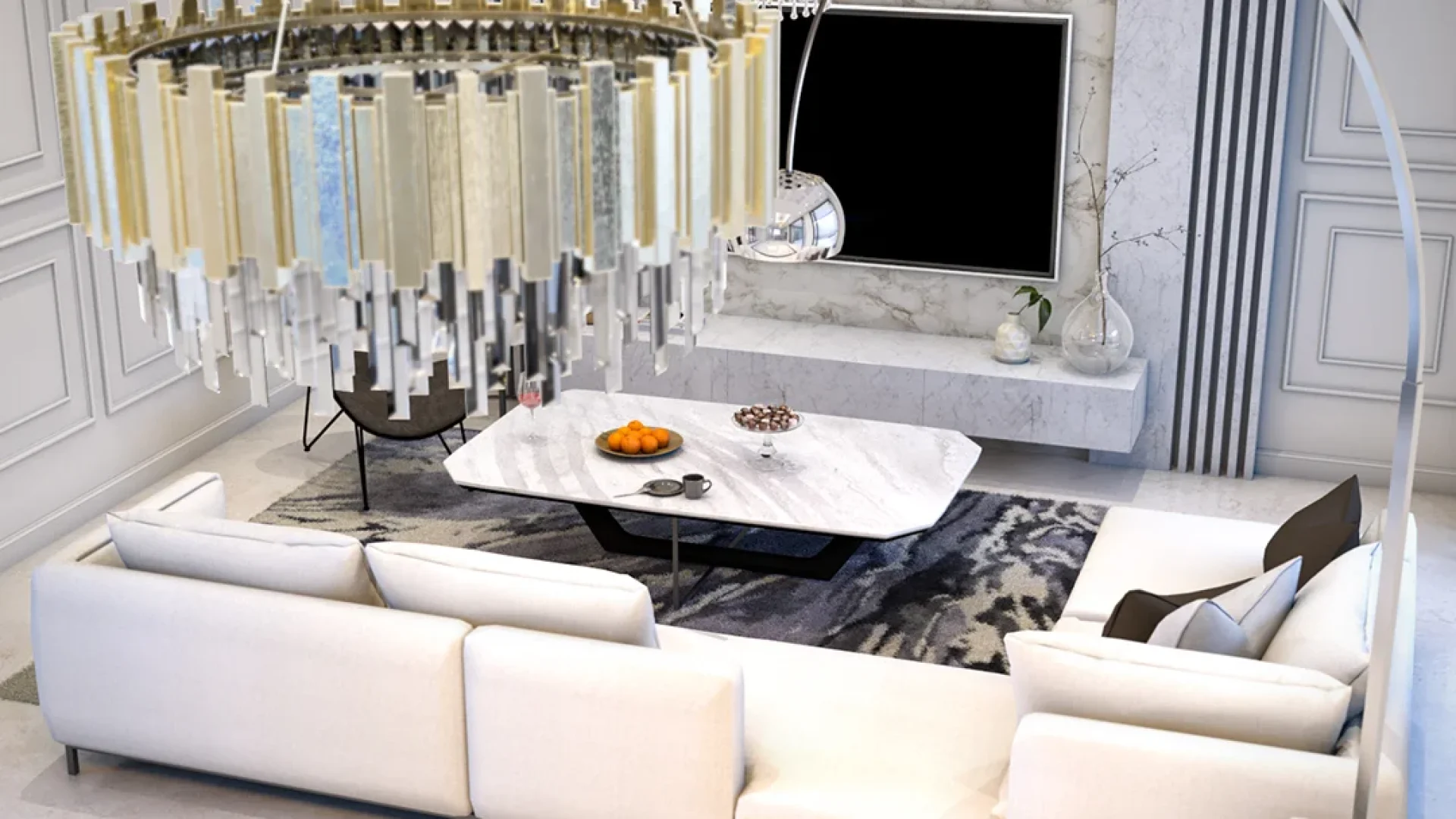 Project Living Room European Classic Style