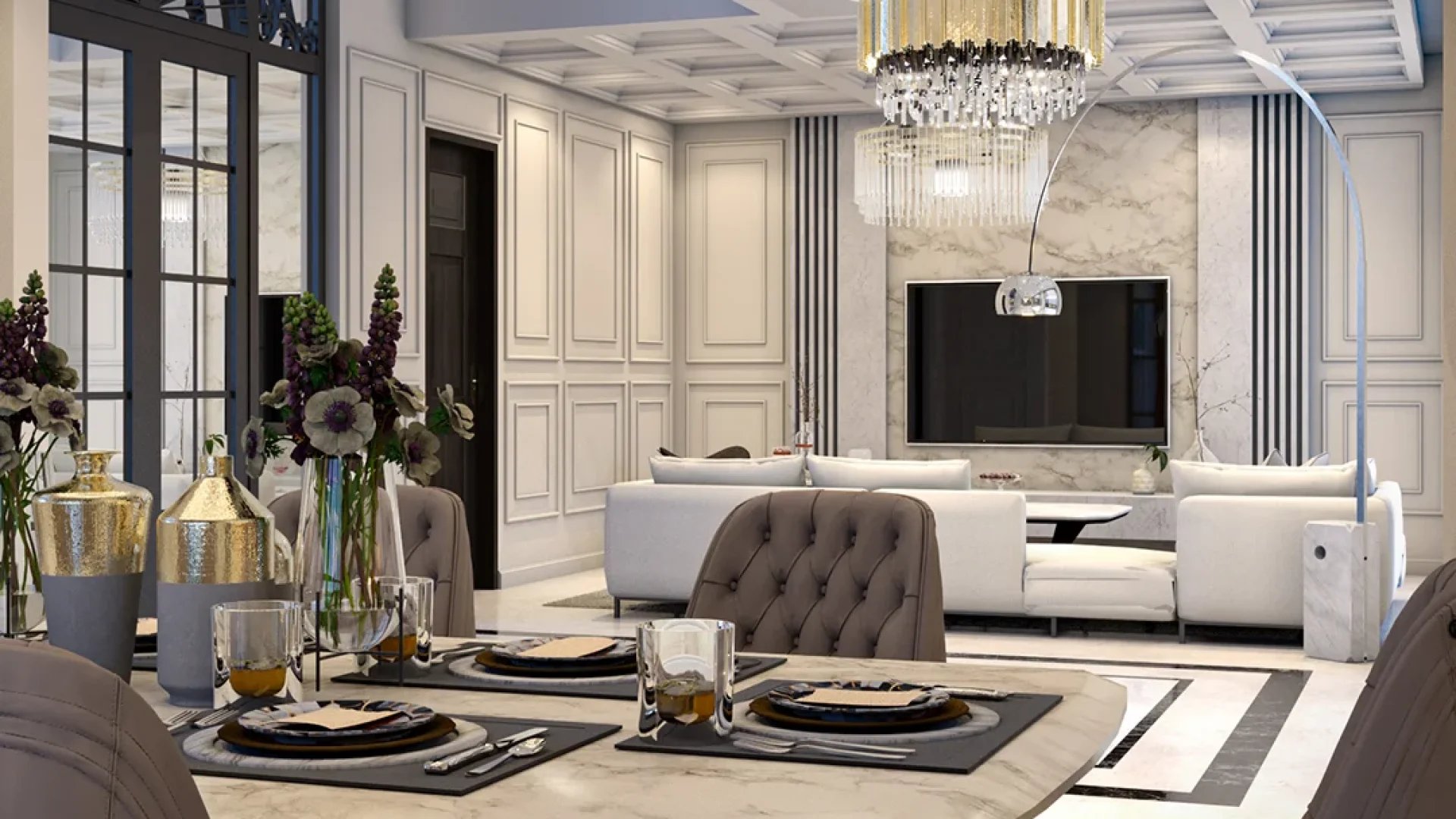 Project Living Room European Classic Style